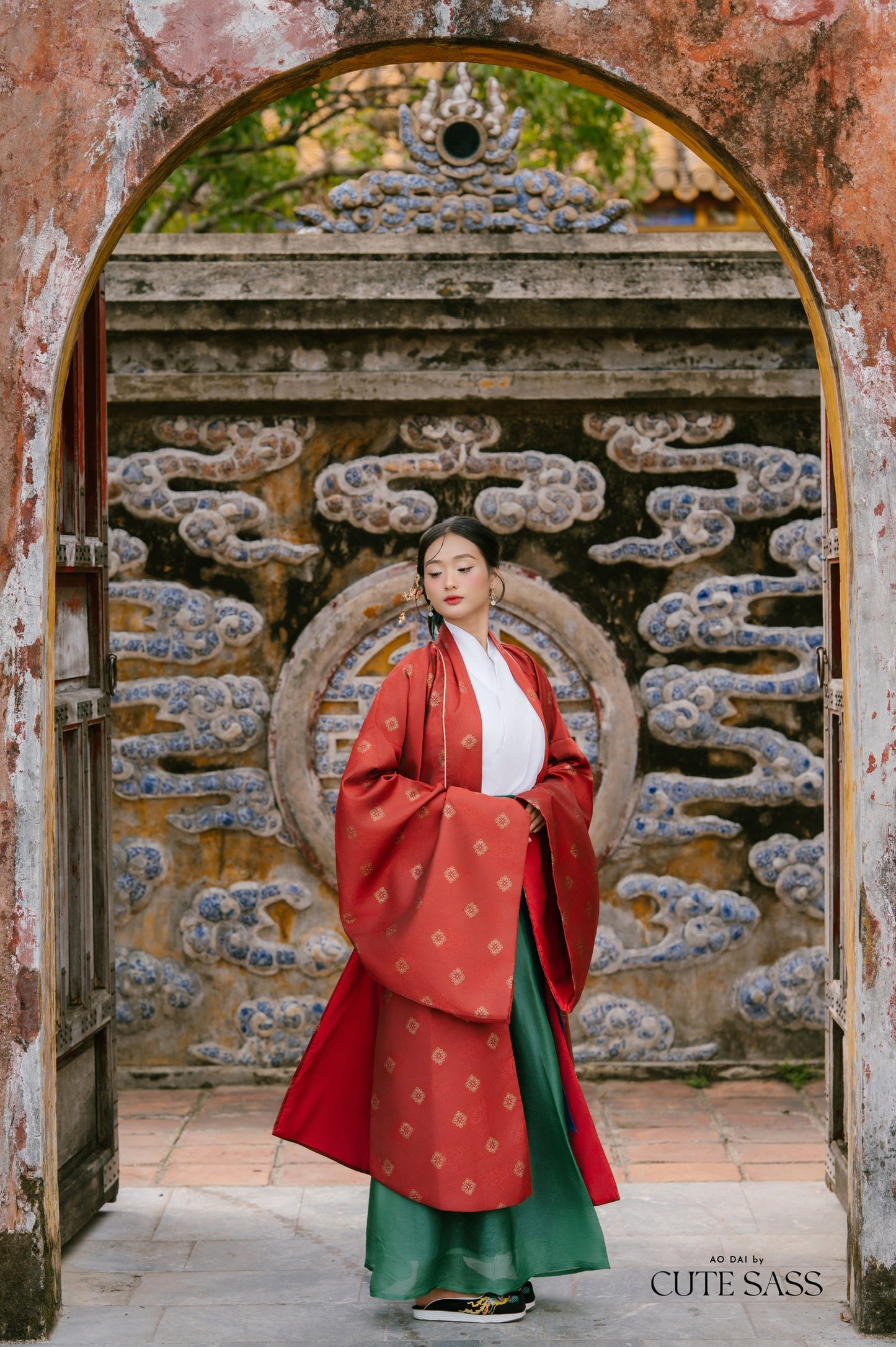 Ao Doi Kham Red - Parallel-Flapped Jacket