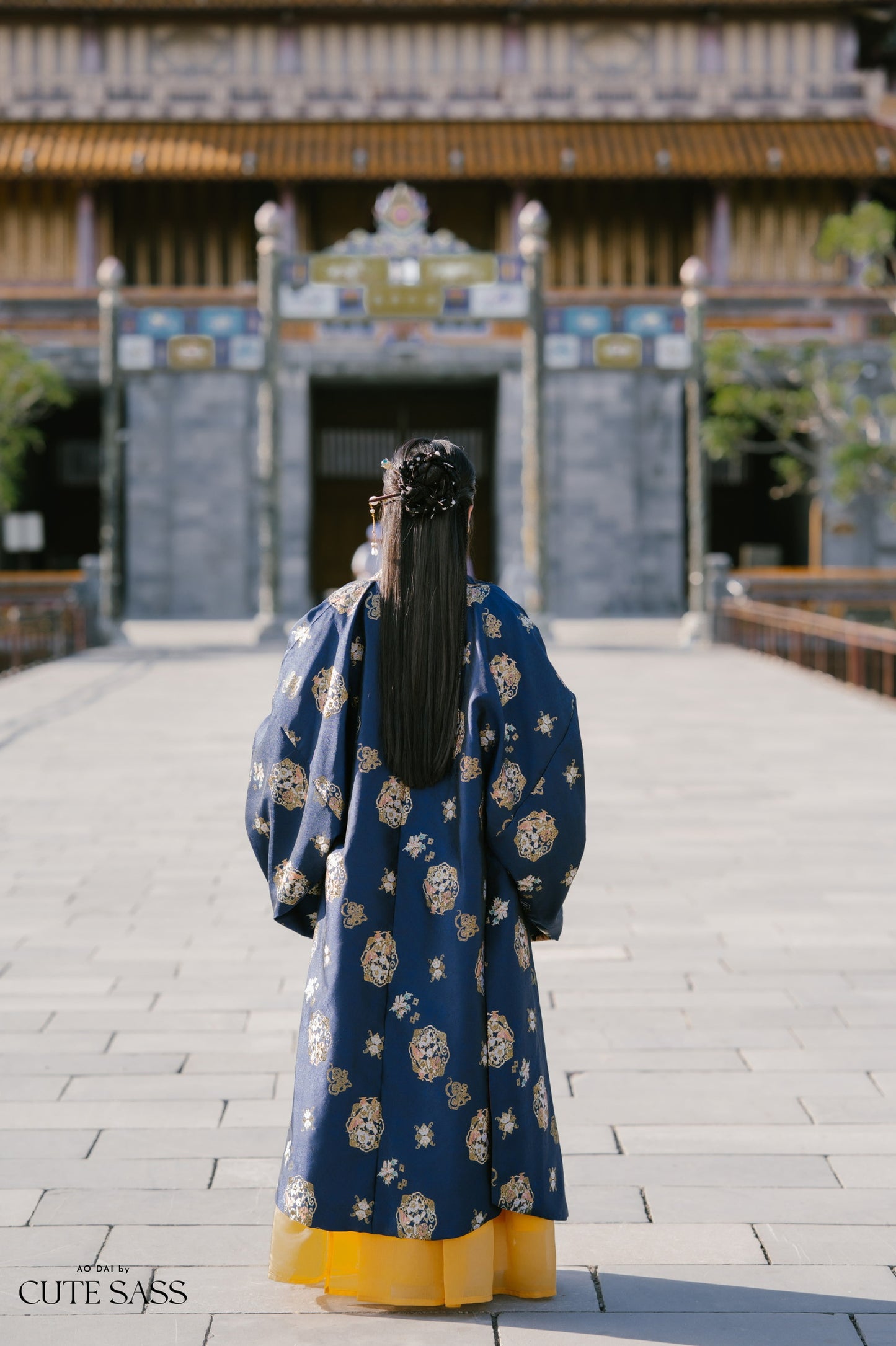 Ao Doi Kham Navy Blue - Parallel-Flapped Jacket