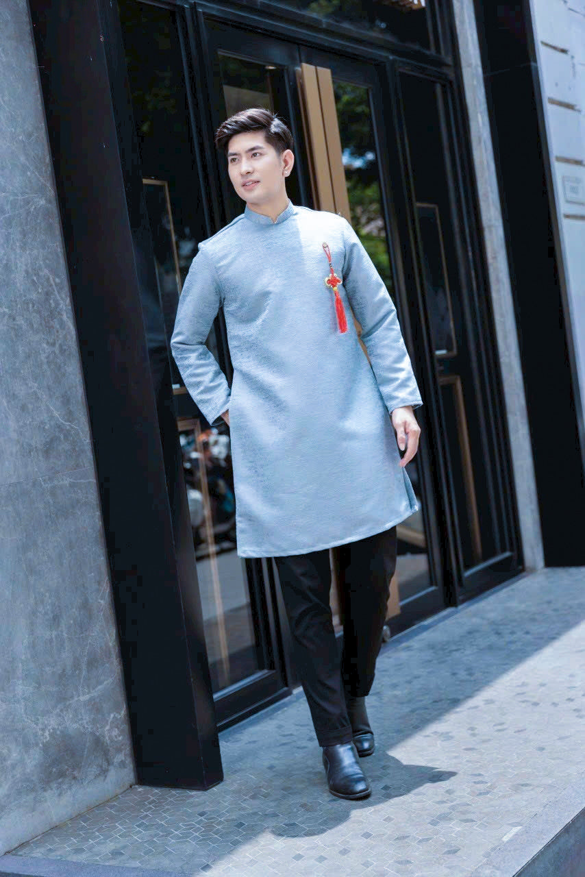 Men Ao Dai Top, No Tassels (4 Colors) 21B