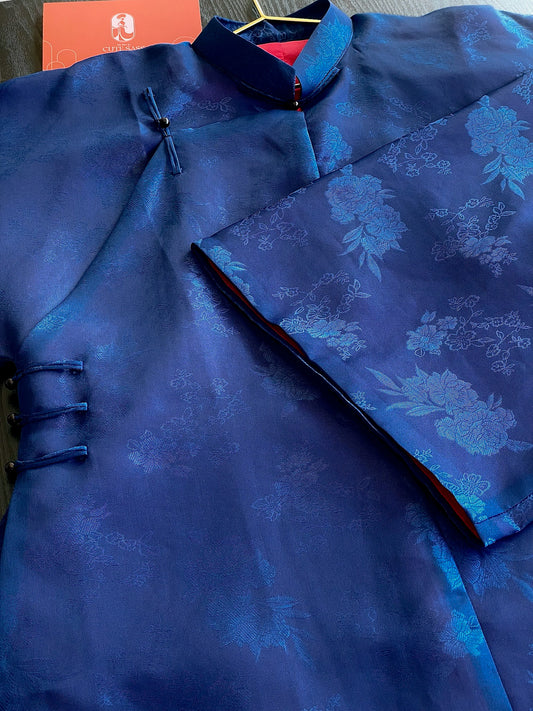 Men Áo Tấc - Navy Blue Hidden Patterns (Top only)