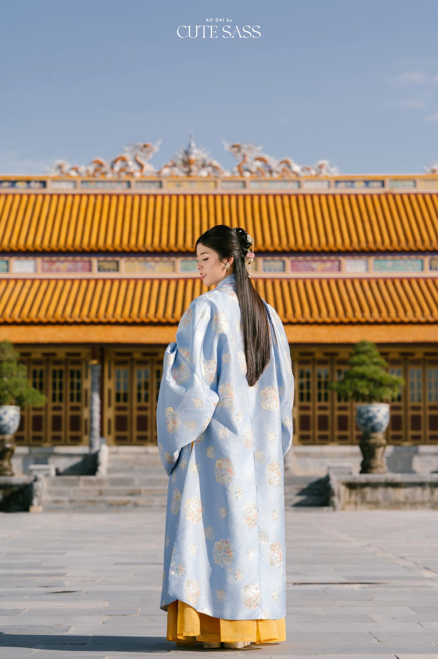 Ao Doi Kham Sky Blue - Parallel-Flapped Jacket