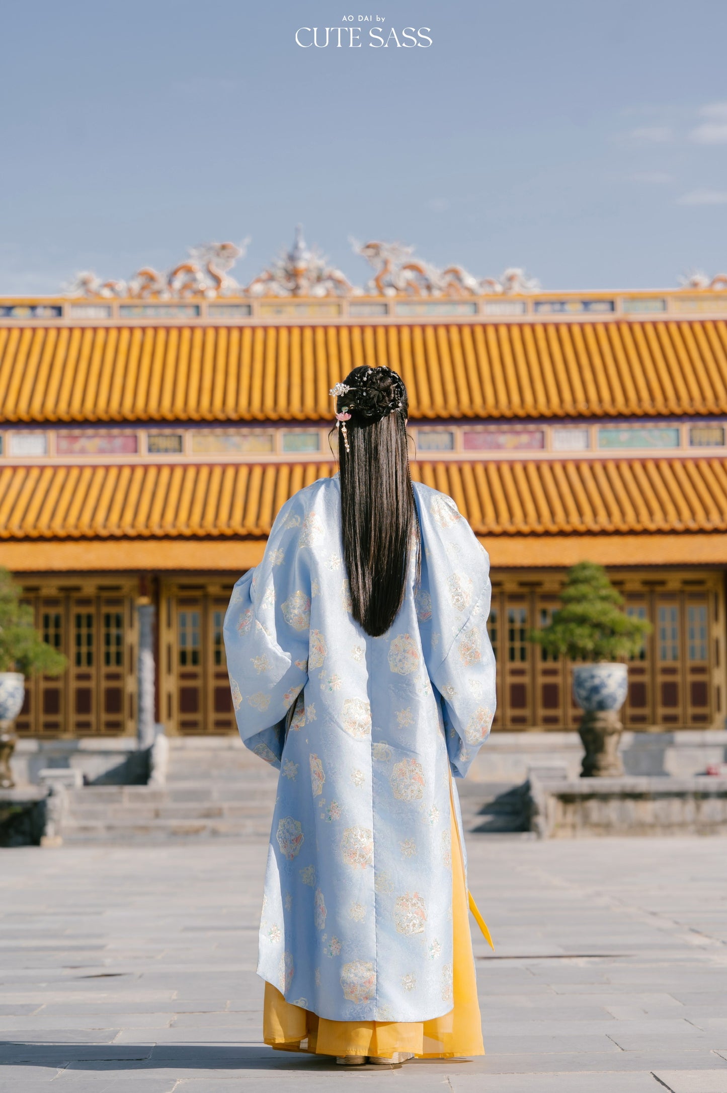 Ao Doi Kham Sky Blue - Parallel-Flapped Jacket