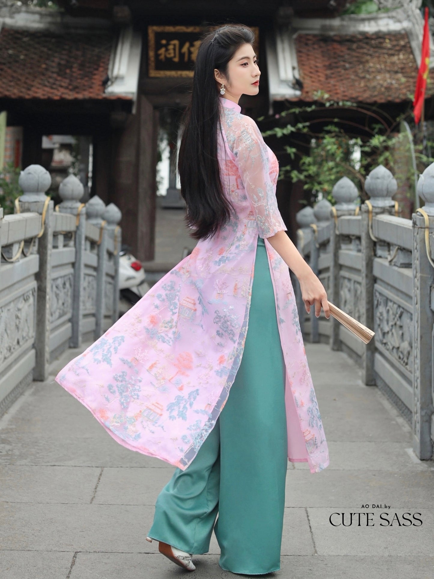 Tu Minh - Pink Ao Dai Set
