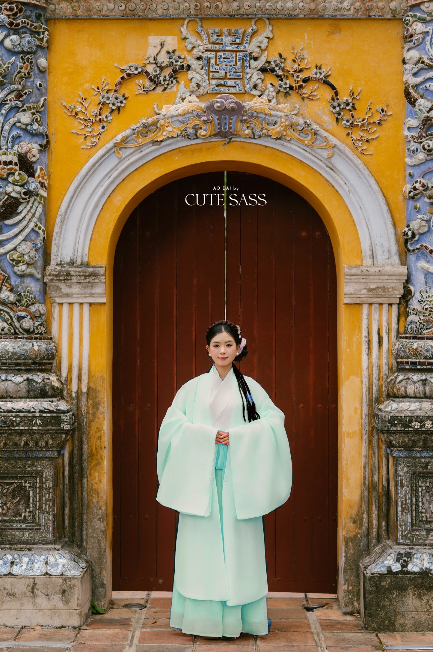 Ao Doi Kham Cyan - Parallel-Flapped Jacket (Wide Sleeves)