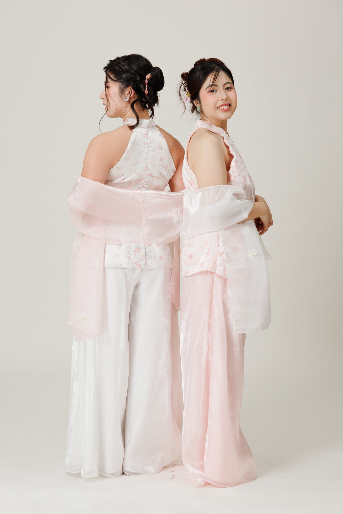 Vân - Wisp Crystal Pink Scalloped Yem Inspired Top Only, No Pants