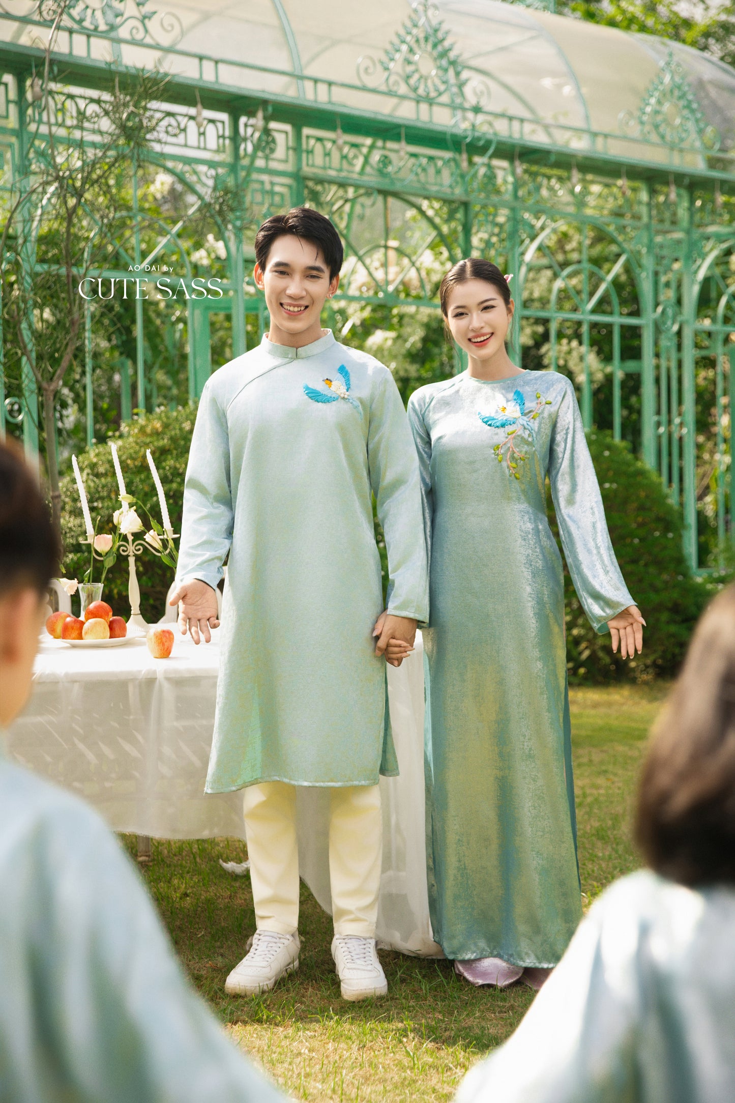 Gia Hòa - Family Blue Ribbon Phoenix Ao Dai Set