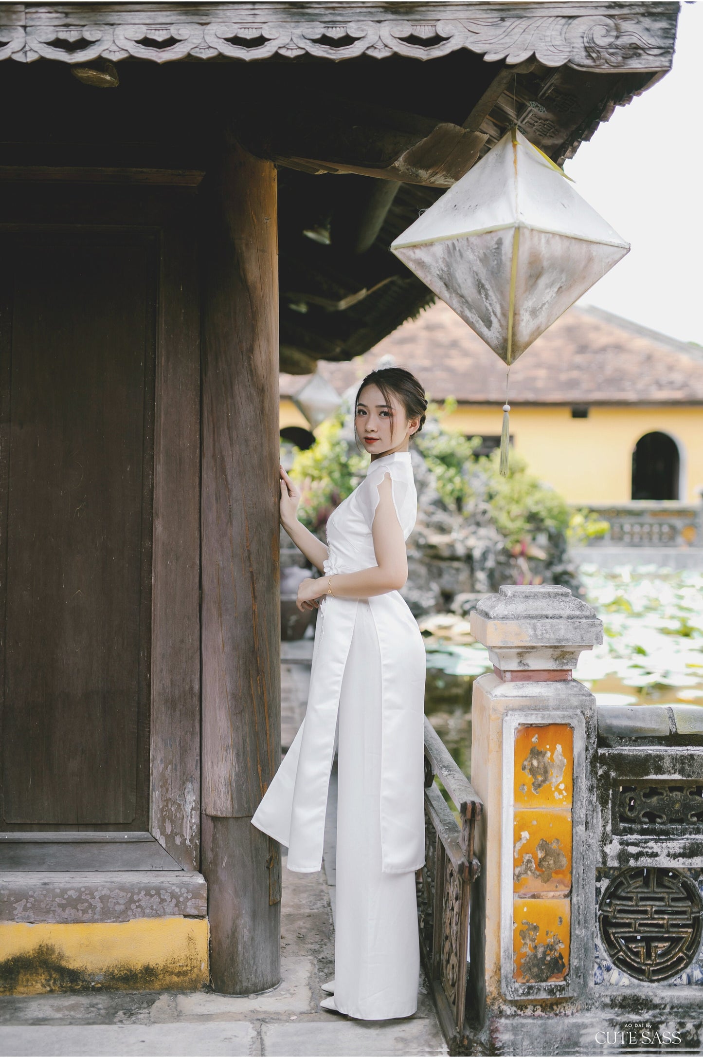 White Sparkle Formal Ao Dai Set AoDaibyCuteSass