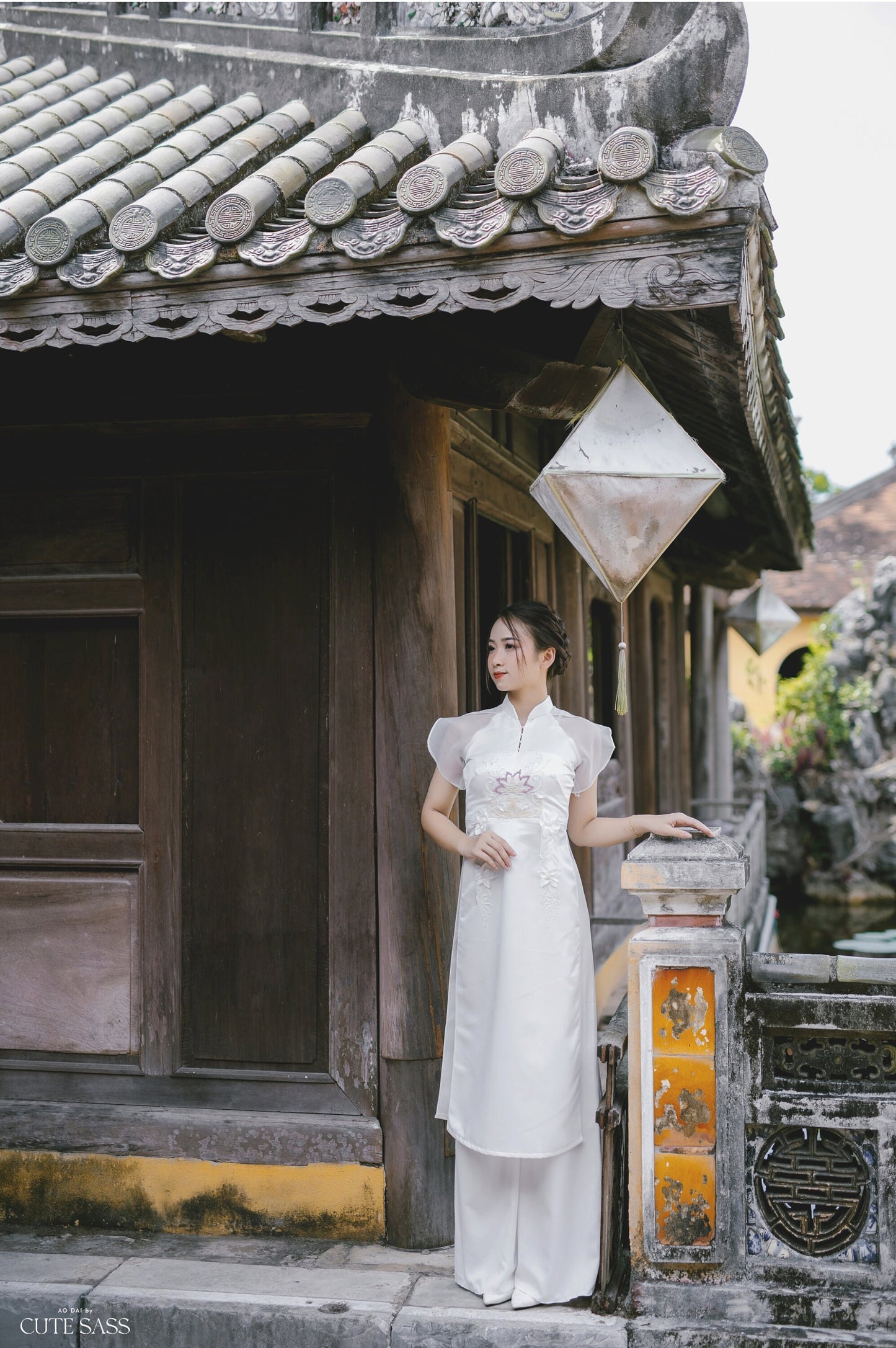 White Sparkle Formal Ao Dai Set AoDaibyCuteSass