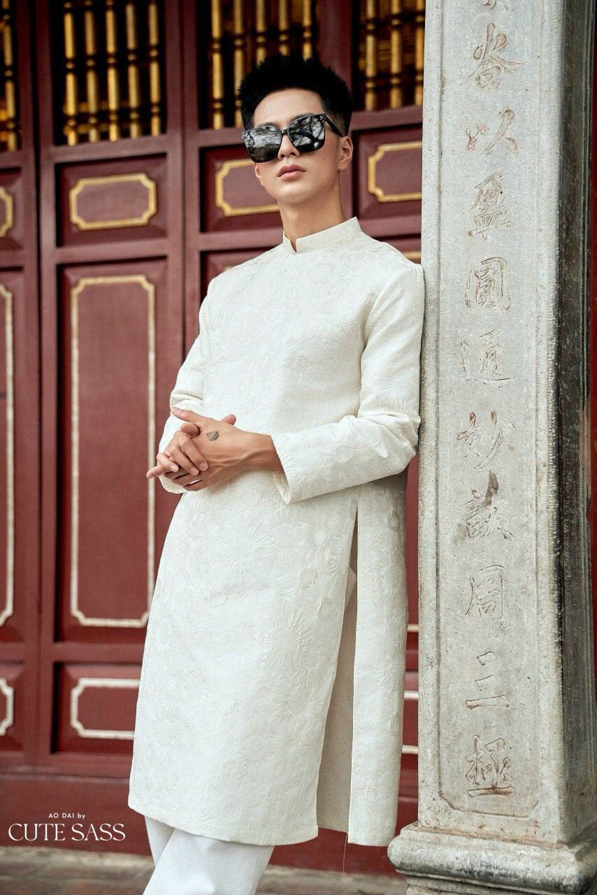 White Sunflower Gam Ao Dai Top