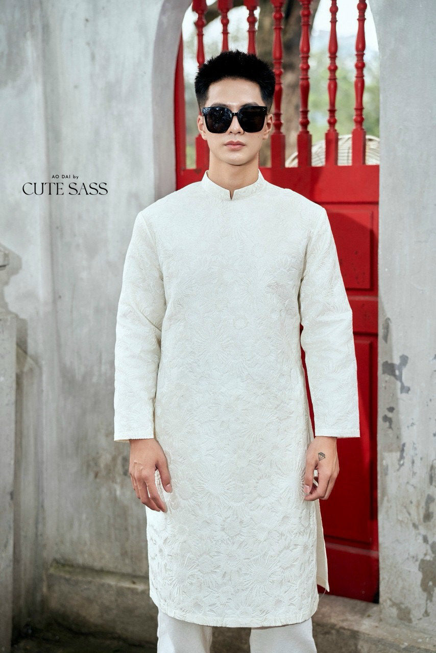 White Sunflower Gam Ao Dai Top