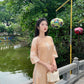 Shifted Chiffon Embroidery Ao Dai Top Only, NO PANTS