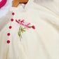 Cream Button Embroidery Ao Dai Set |Pre-made Modernized Vietnamese Ao Dai| Ao Dai with Pants | Lunar New Year| Ao Dai Truyen Thong|11B