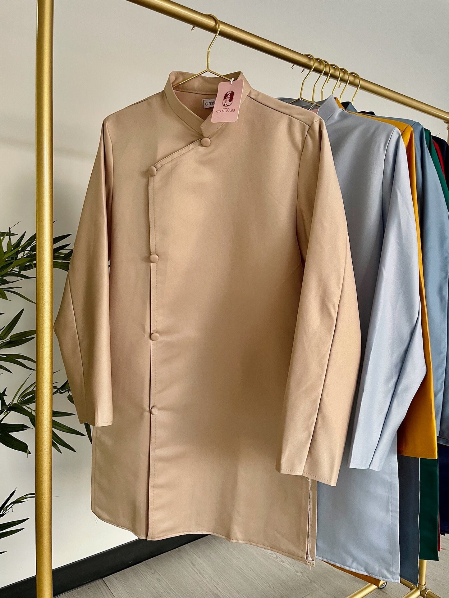 Men Buttoned Ao Dai Top (6 Colors)