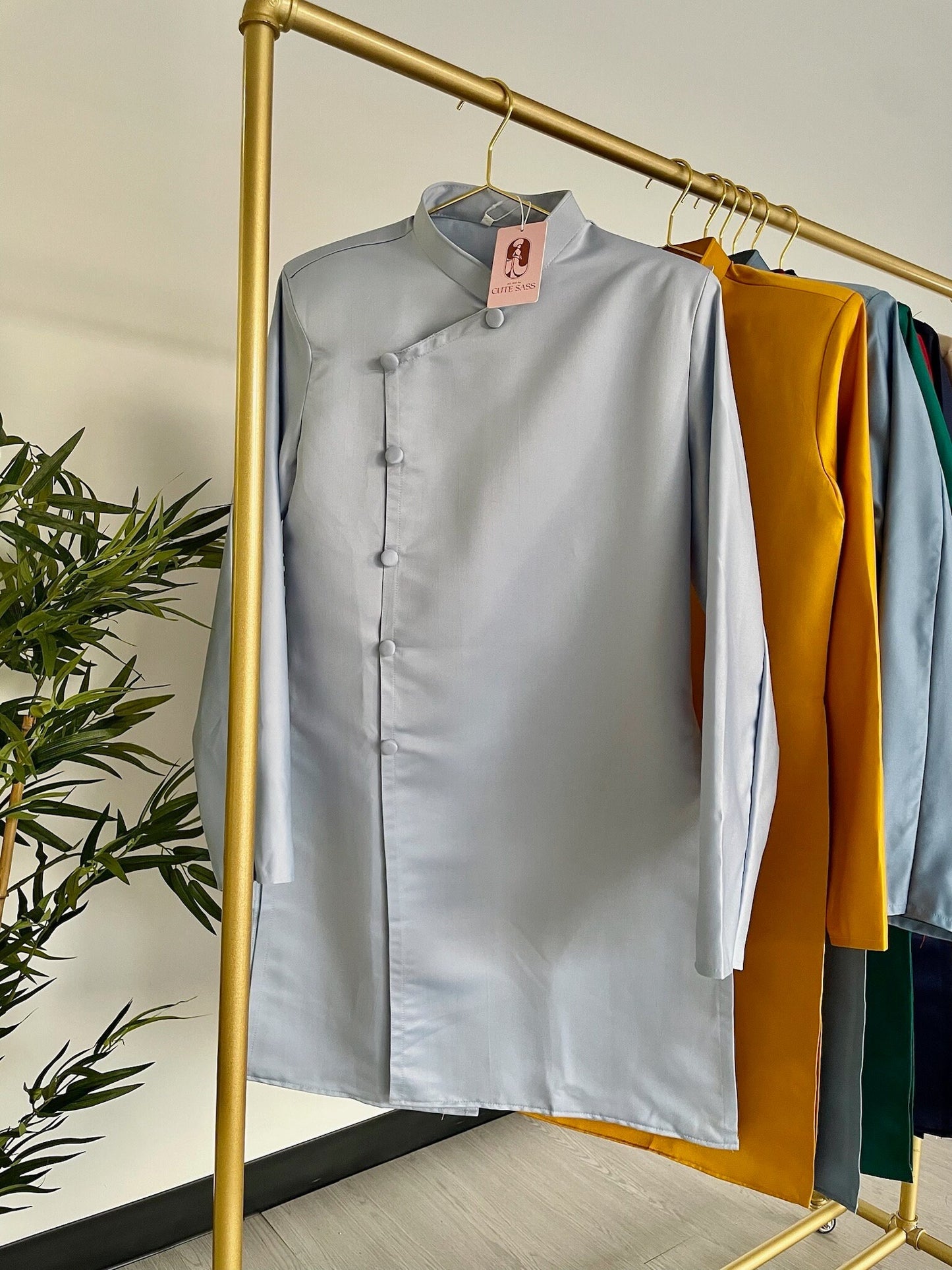 Men Buttoned Ao Dai Top (6 Colors)