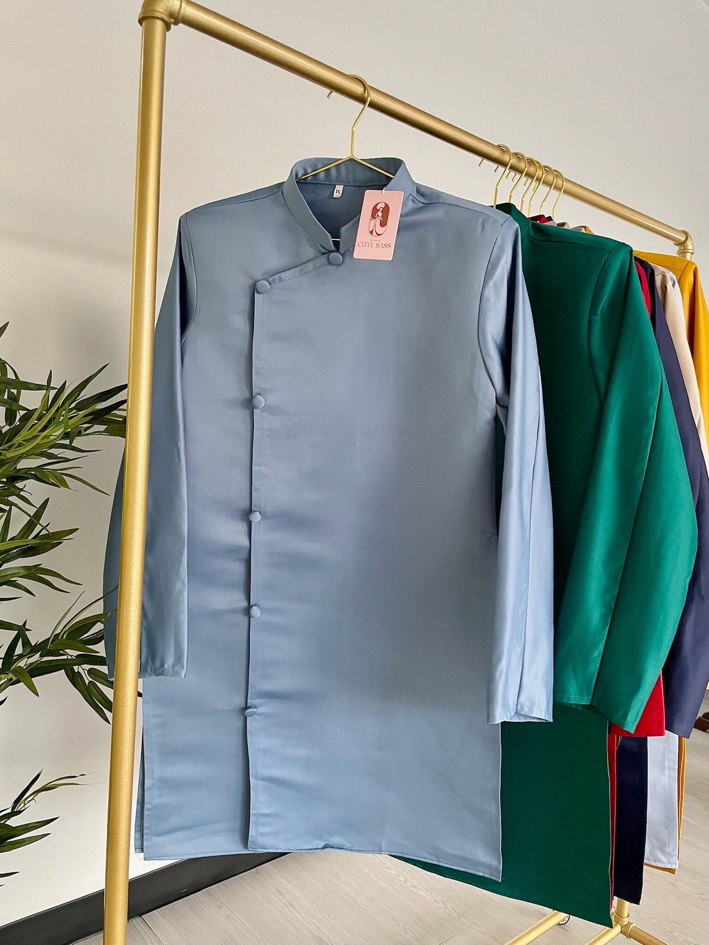 Men Buttoned Ao Dai Top (6 Colors)