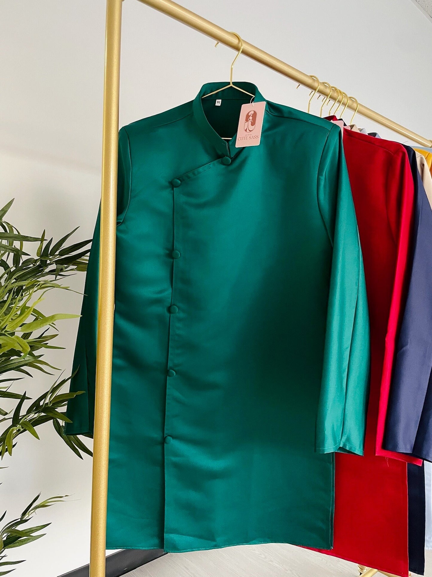 Men Buttoned Ao Dai Top (6 Colors)