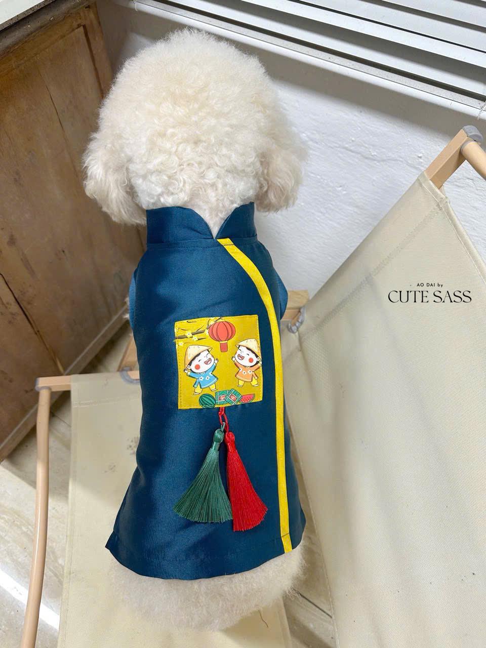 Pet Blue Banh Tet Tassel Ao Dai 3B
