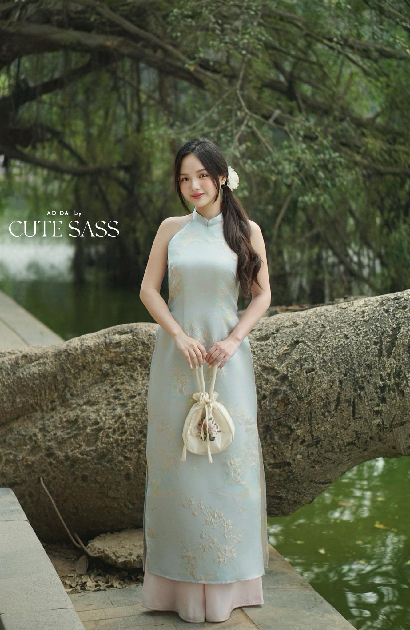 Yen - Blue Heirloom Yem-Inspired Ao Dai Top Only, No Pants| Pre-made Modernized Vietnamese Ao Dai| Lunar New Year AoDaibyCuteSass