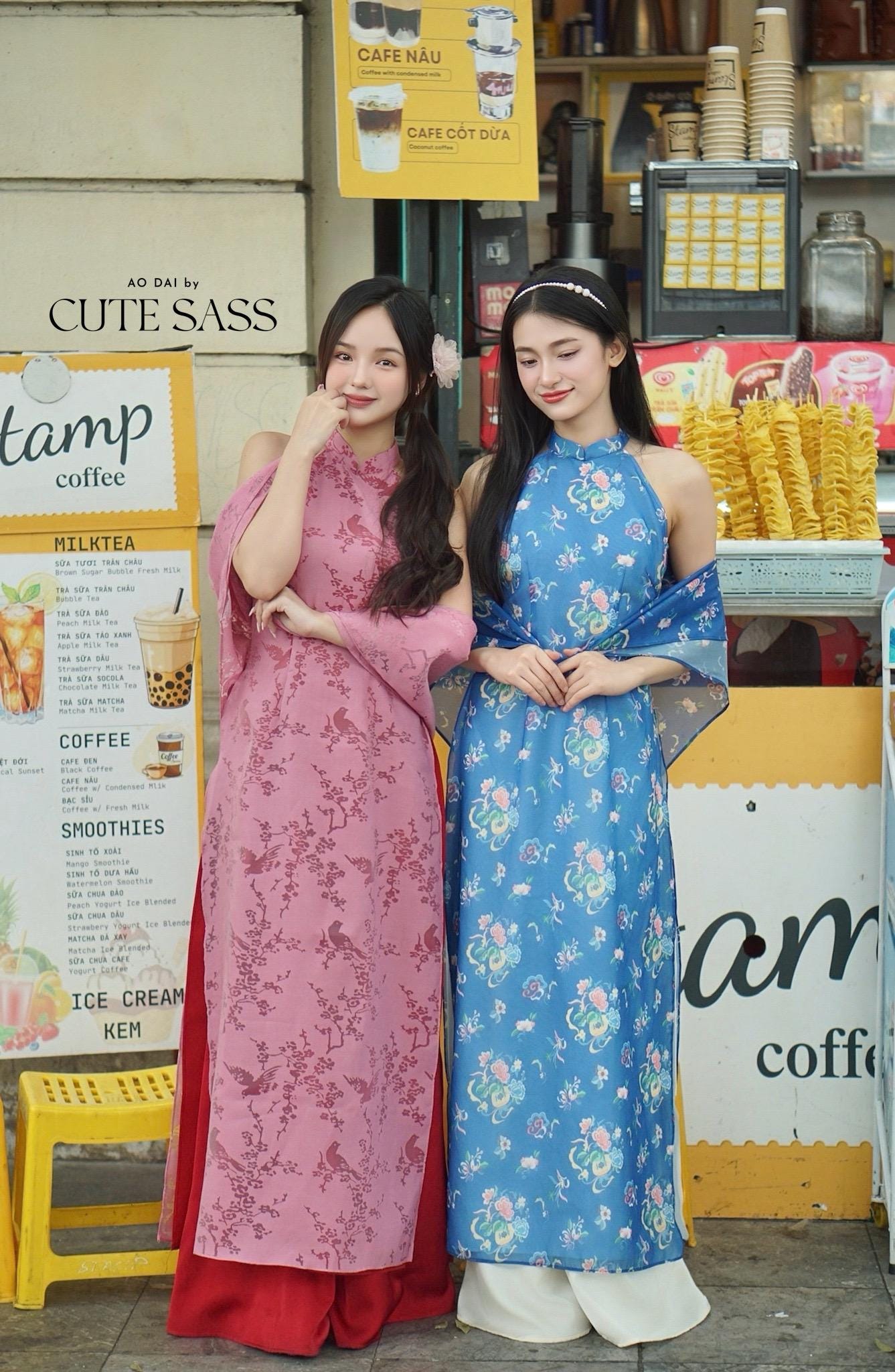 Yen - Rose Glimpse Yem-Inspired Ao Dai Top Only, No Pants, No Scarf| Pre-made Modernized Vietnamese Ao Dai| Lunar New Year AoDaibyCuteSass