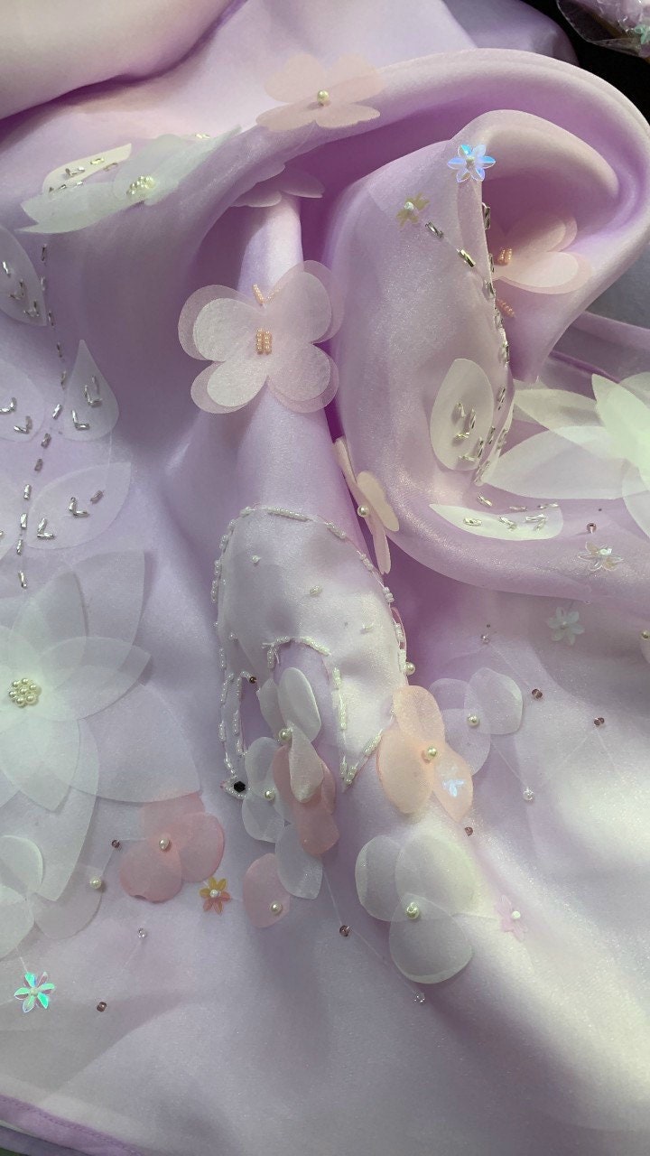 Wing Sleeve Purple Ao Dai Set
