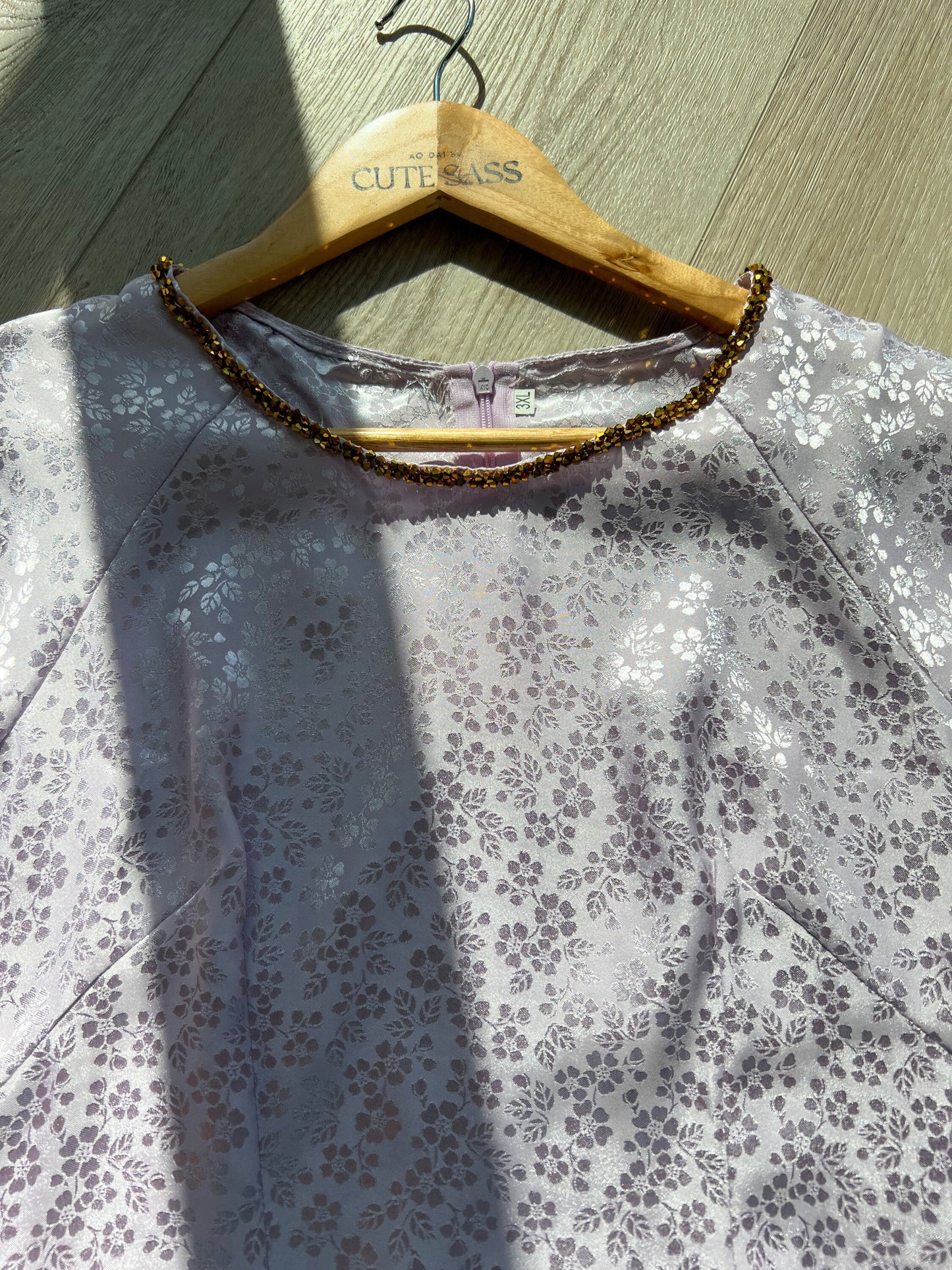 Thai Tuan Round Neck Silk Ao Dai Top Only (No Pants) MULTIPLE COLORS