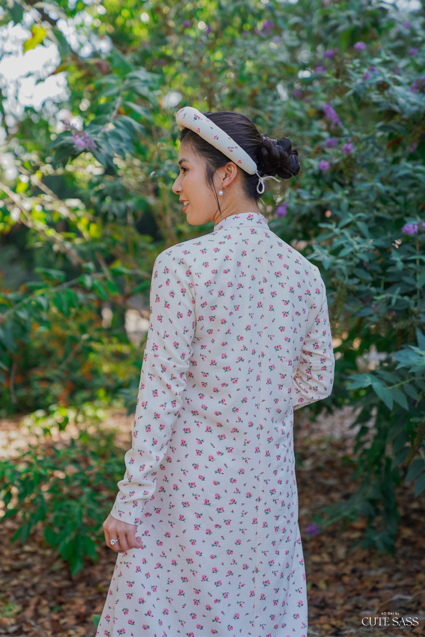 Áo Ngũ Thân Tay Chẽn Set - Red Roses