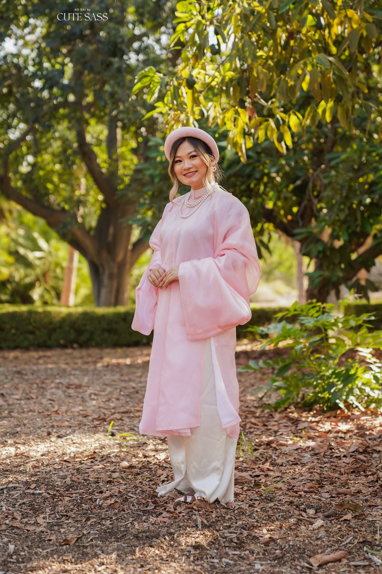 Áo Tấc - Peach (Top and Headband, No Pants)