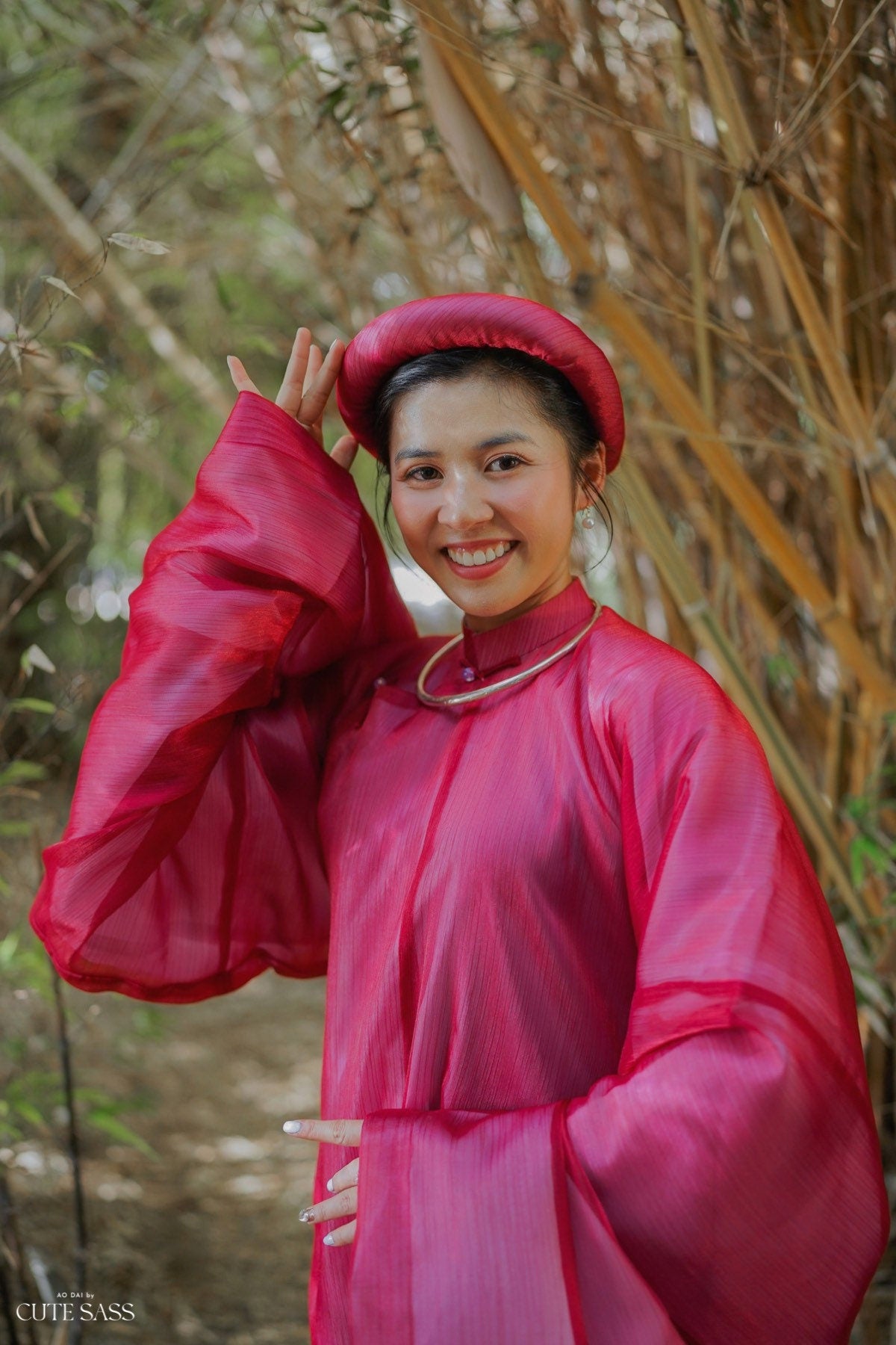 Áo Tấc - Red Wine (Top and Headband, No Pants)