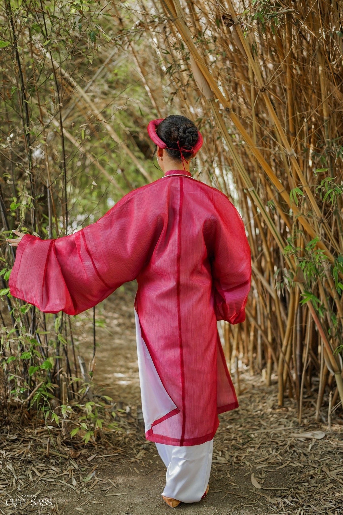 Áo Tấc - Red Wine (Top and Headband, No Pants)
