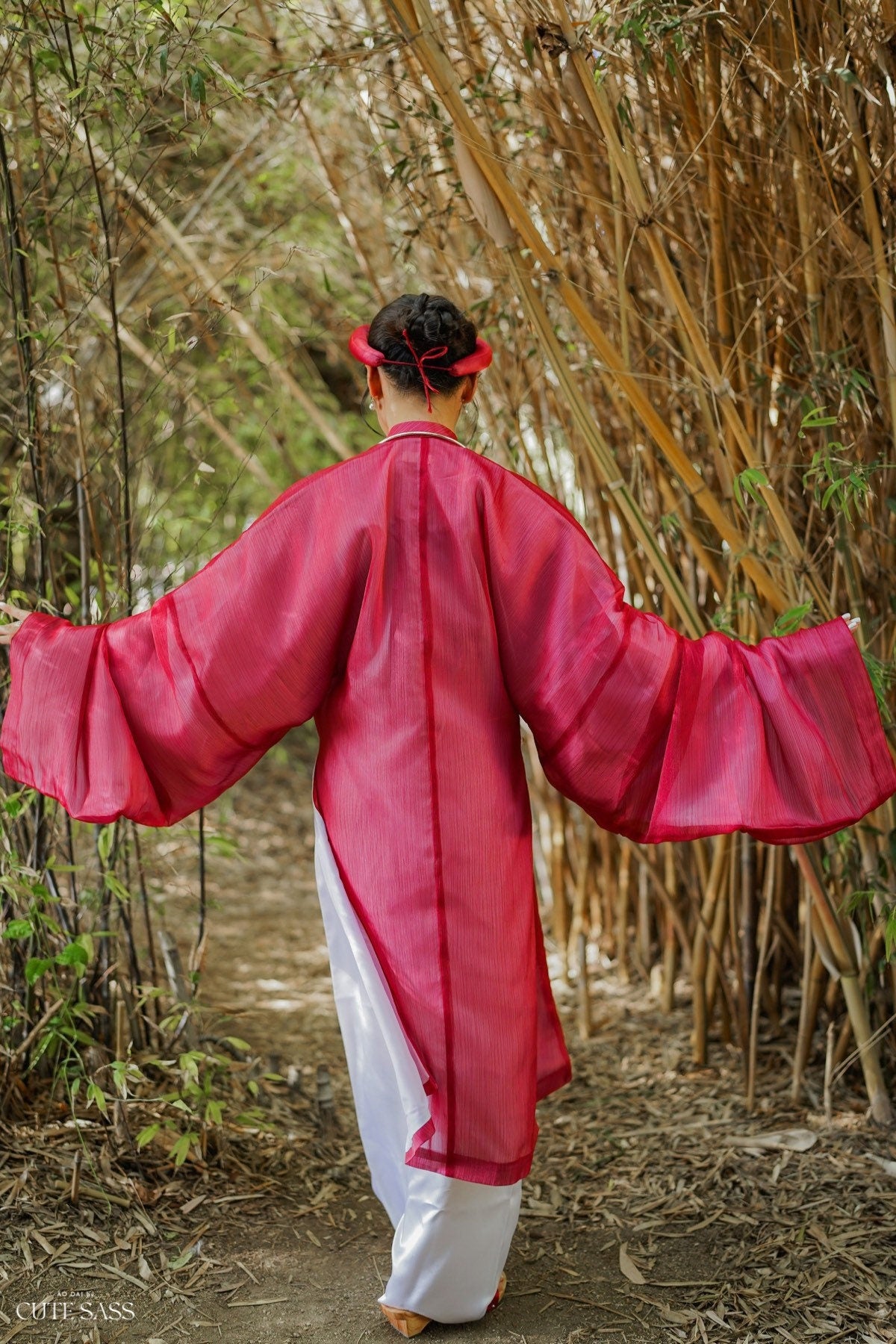 Áo Tấc - Red Wine (Top and Headband, No Pants)
