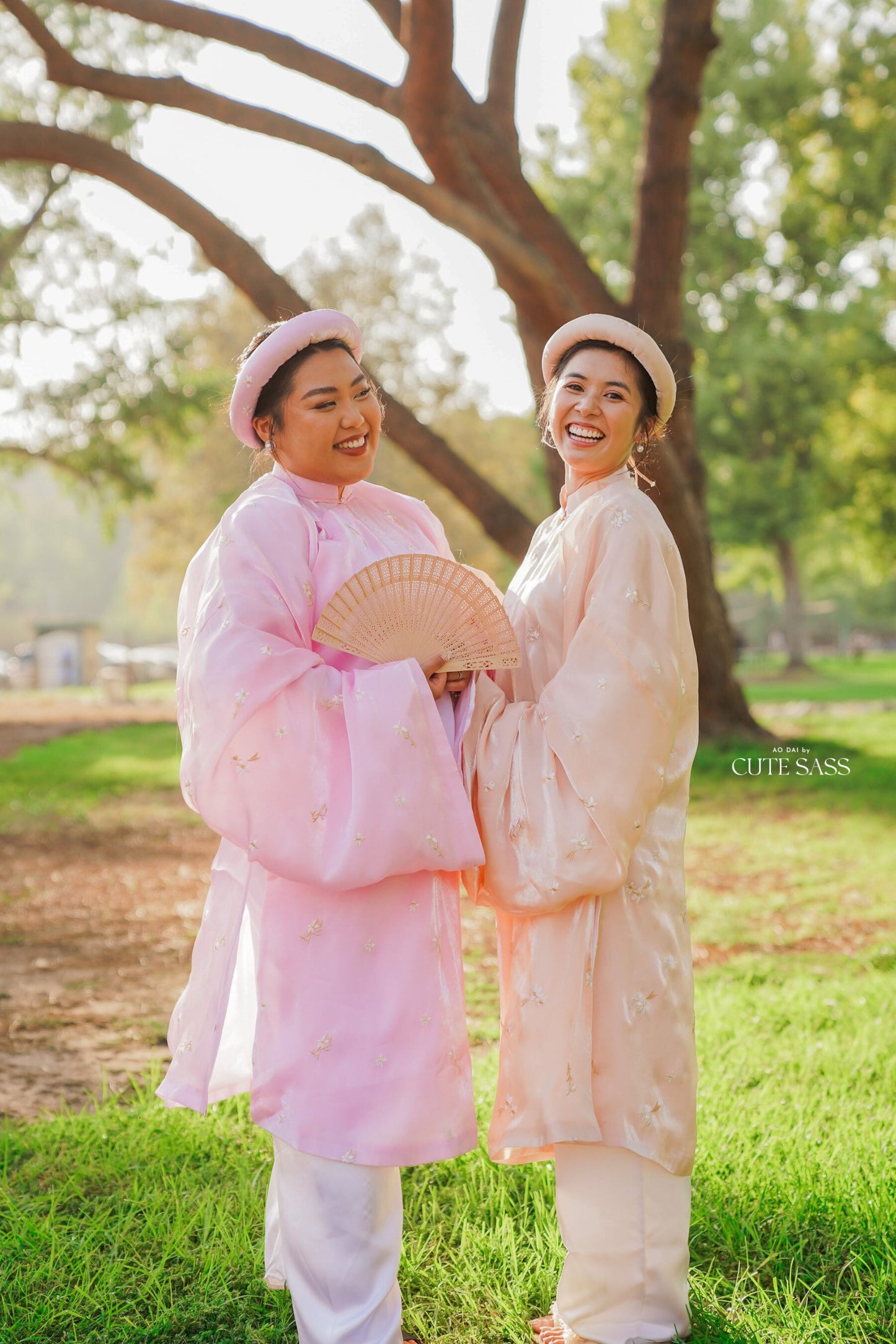 Áo Tấc - Embroidery Peach (Top and Headband, No Pants)