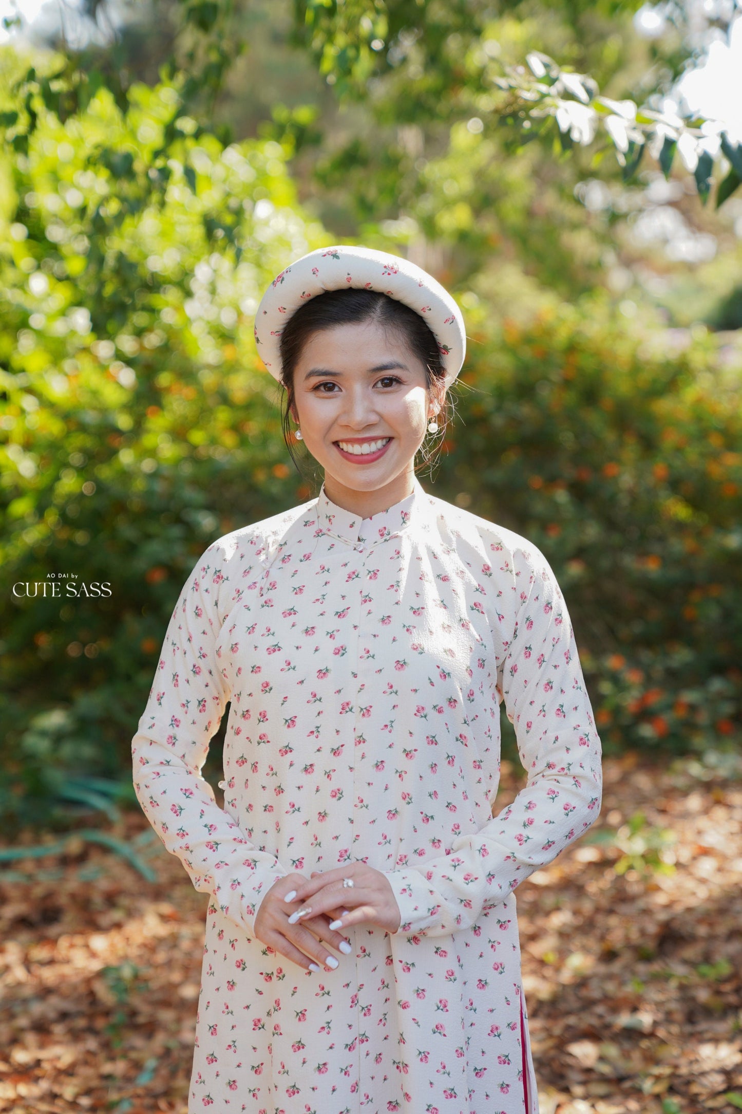 Áo Ngũ Thân Tay Chẽn Set - Red Roses
