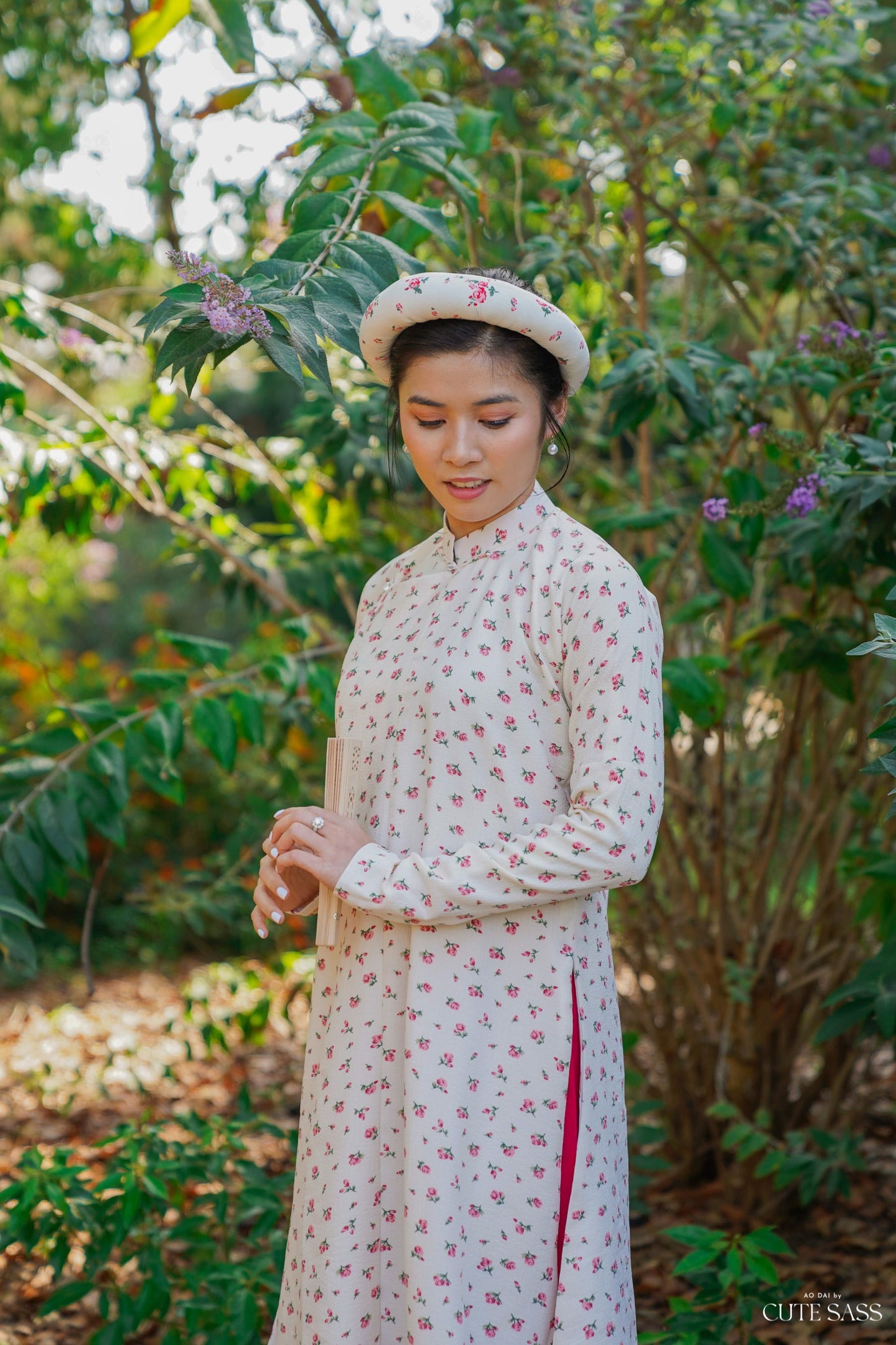 Áo Ngũ Thân Tay Chẽn Set - Red Roses
