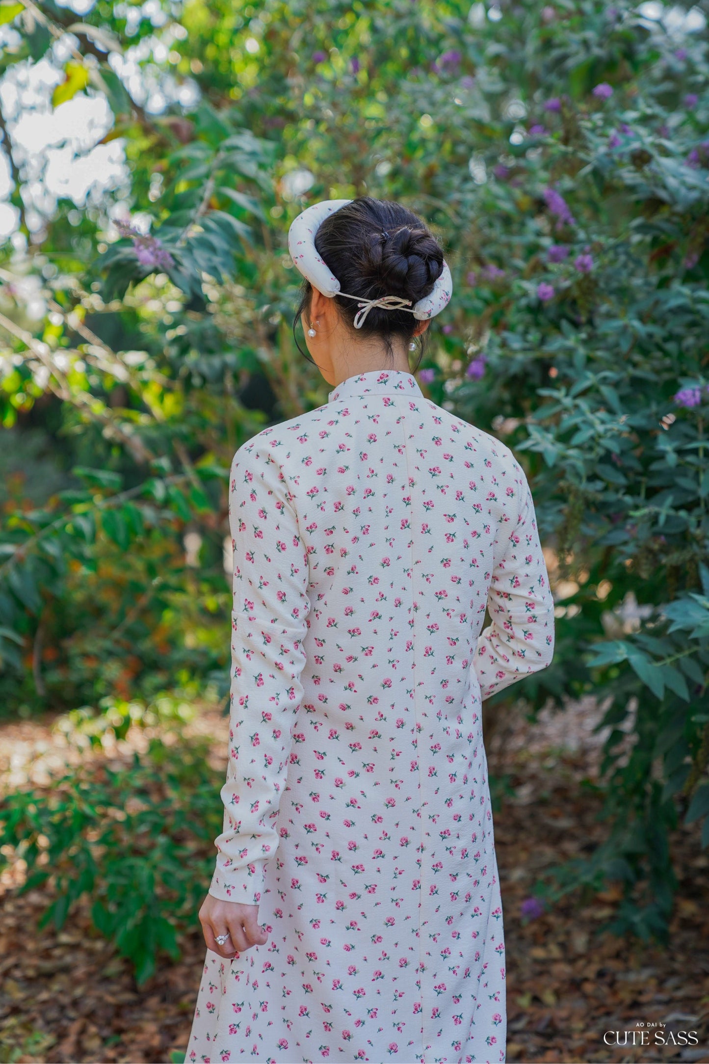 Áo Ngũ Thân Tay Chẽn Set - Red Roses