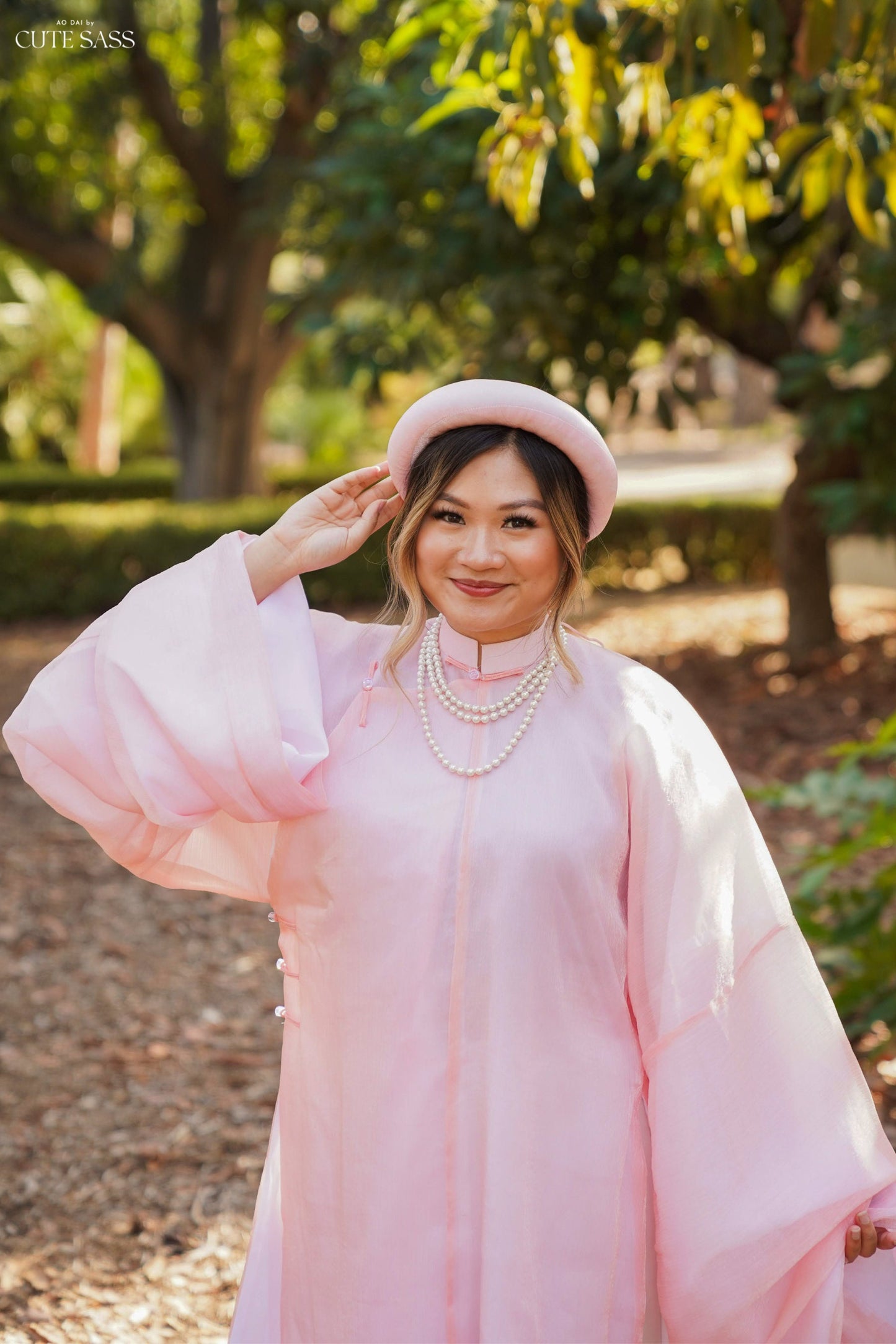 Áo Tấc - Peach (Top and Headband, No Pants)