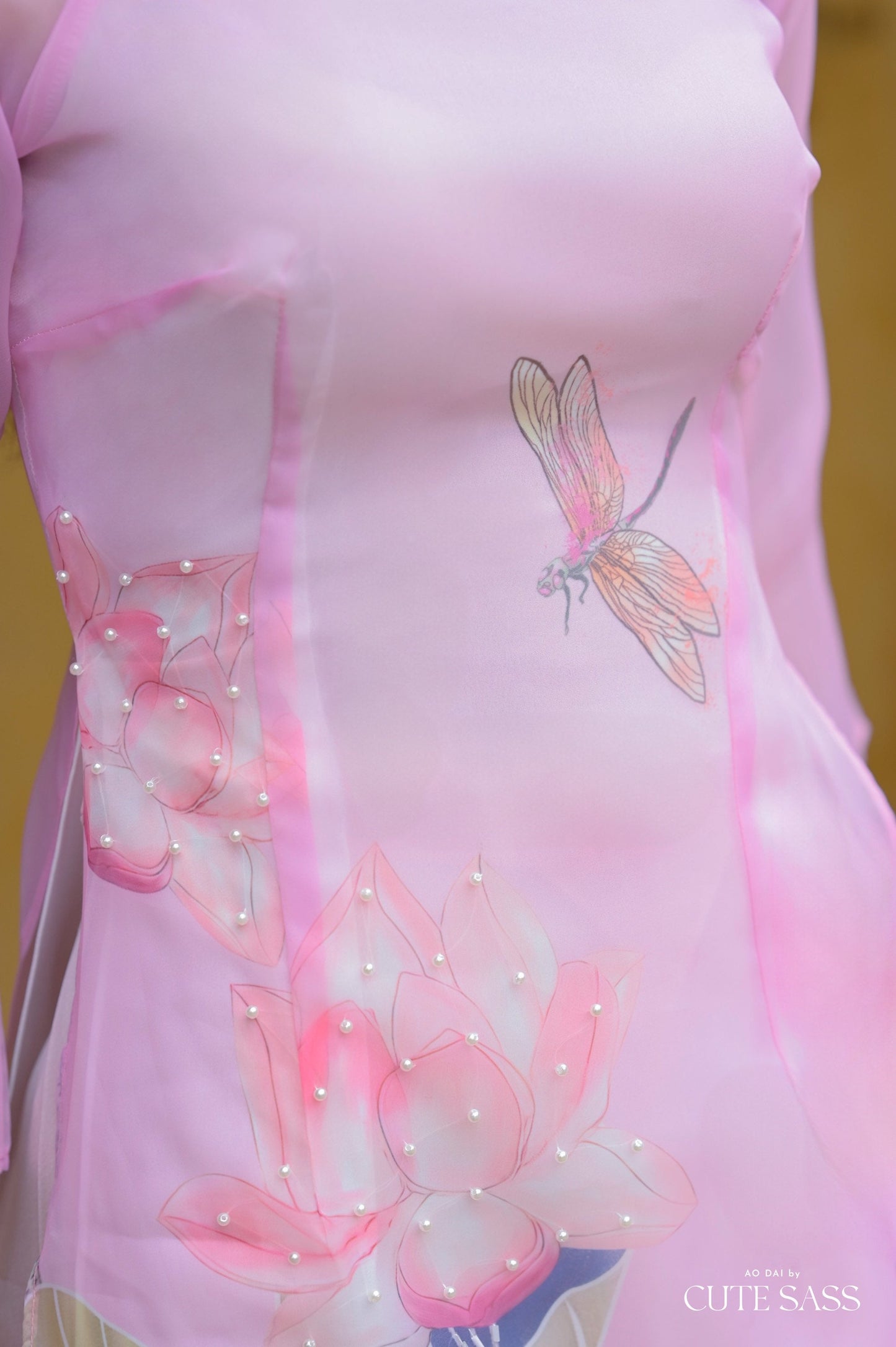 Pastel Lavender Sparkle Lotus Ao Dai Set