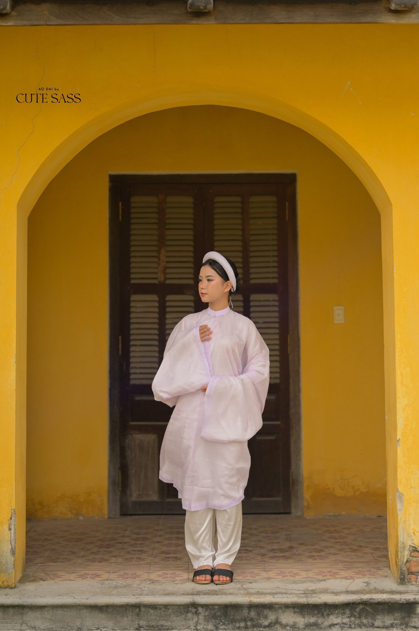 Áo Tấc - Purple Hidden Patterns (Top and Headband, No Pants)