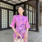 Purple Lotus Modern Temple Set | Pre-made Traditional Vietnamese Phap Phuc| Lunar New Year| Ao Dai Truyen Thong|Women Ao Dai with Pants