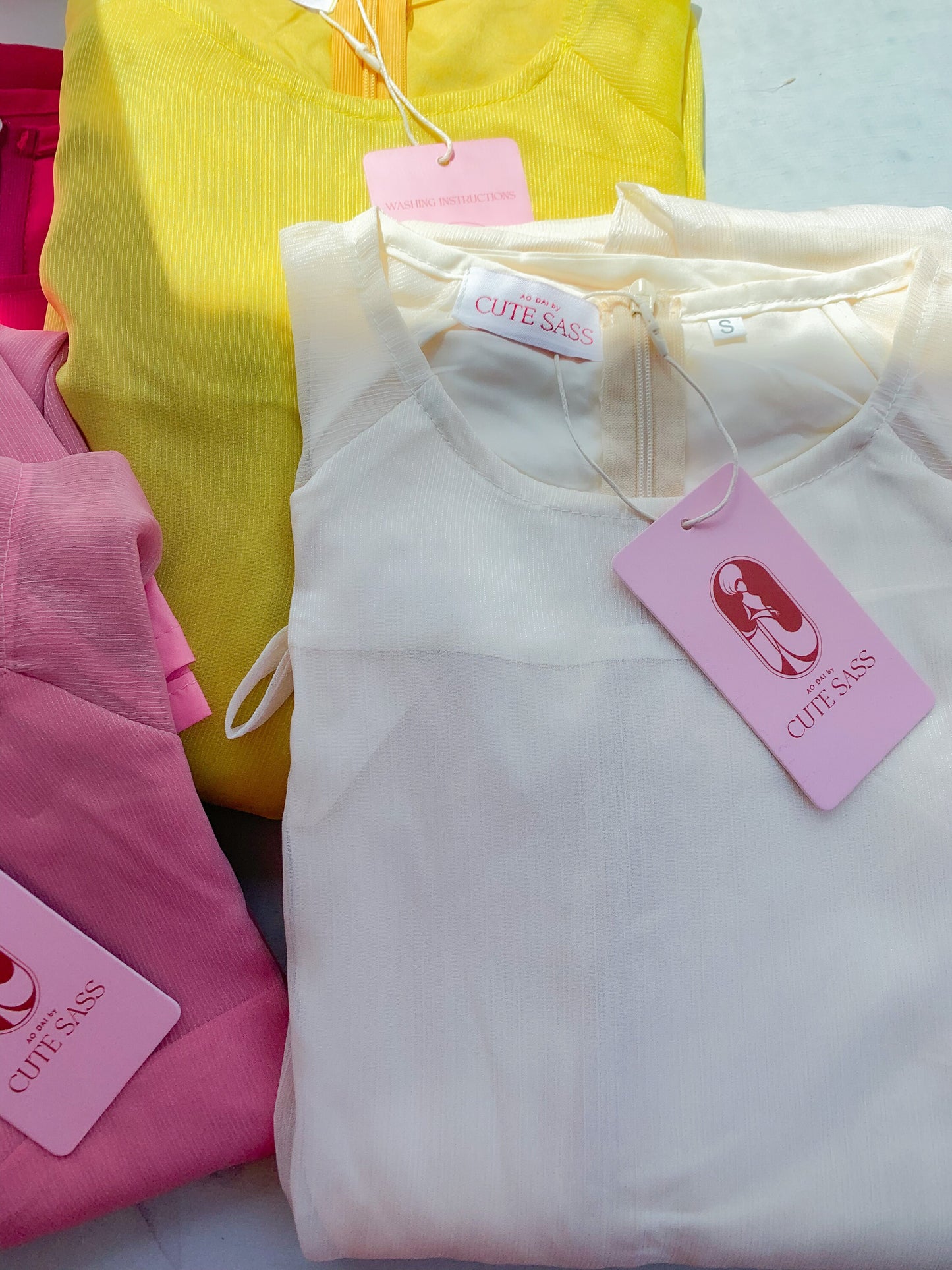 Shifted Chiffon Ao Dai Top Only, NO PANTS (6 Colors)