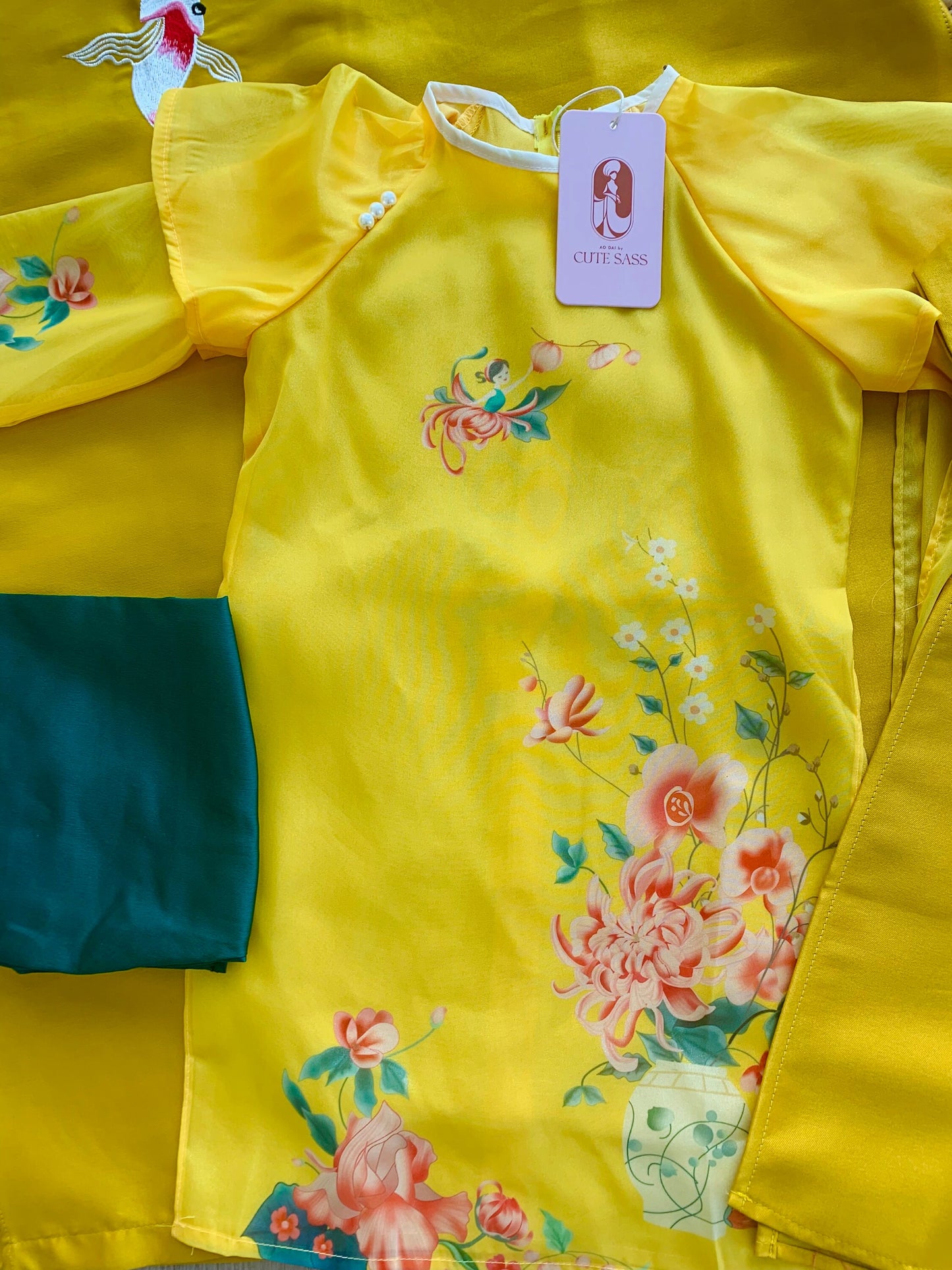 Family Yellow Koi/Floral Ao Dai Set
