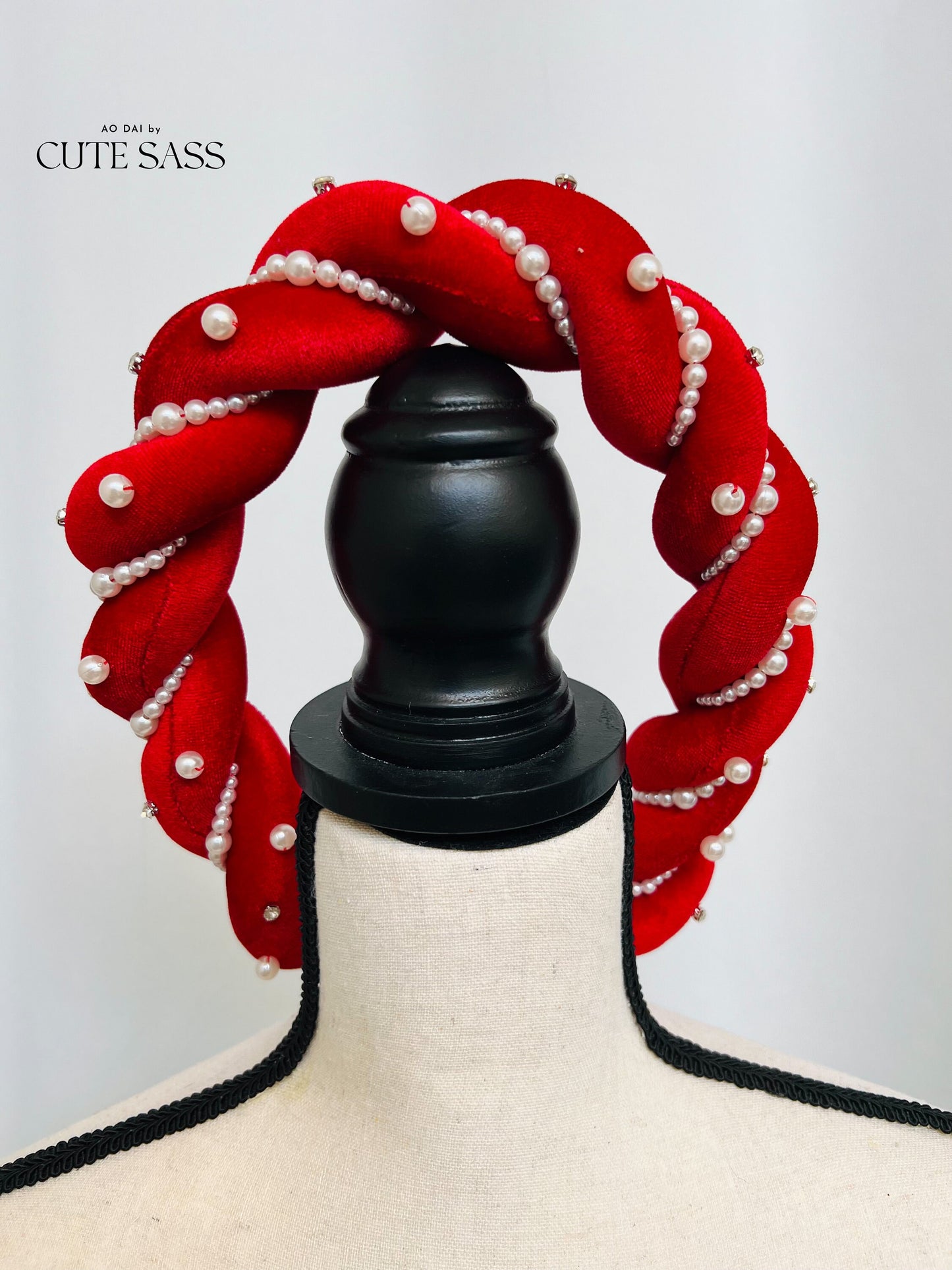 Twisted Sparkle Velvet Headband - Mấn | Pre-made Vietnamese Ao Dai Accessories | Vietnamese Accessories | Wedding Ao Dai Headband