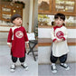 Boy Red/Cream Embroidery Dragon Ao Dai Top | Pre-made Traditional Vietnamese Ao Dai | Lunar New Year | Ao Dai for Boy |