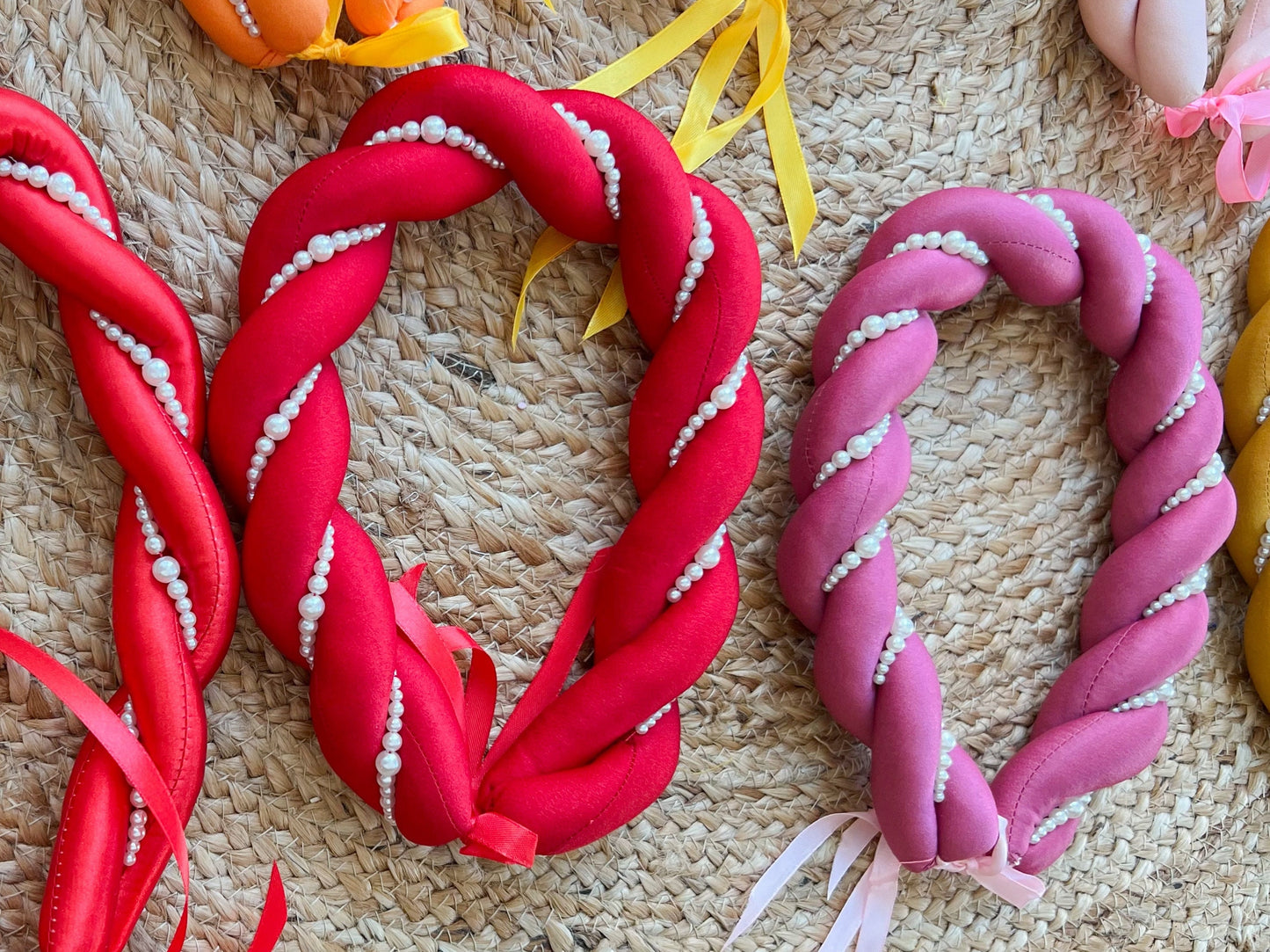 Twisted Pearl Headband (Mấn) - White, Pink, Red
