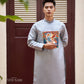 Men Gray Printed Ao Dai Set| Pre-made Traditional Vietnamese Ao Dai|Lunar New Year | Ao Dai for Dad | Ao Dai Truyen Thong| Ao Dai Tet |