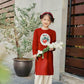 Sibling Red Chipmunk Ao Dai Set | Pre-made Traditional Vietnamese Ao Dai | Lunar New Year | Ao Dai for Girl, Boy | Pre-made Kid Ao Dai |