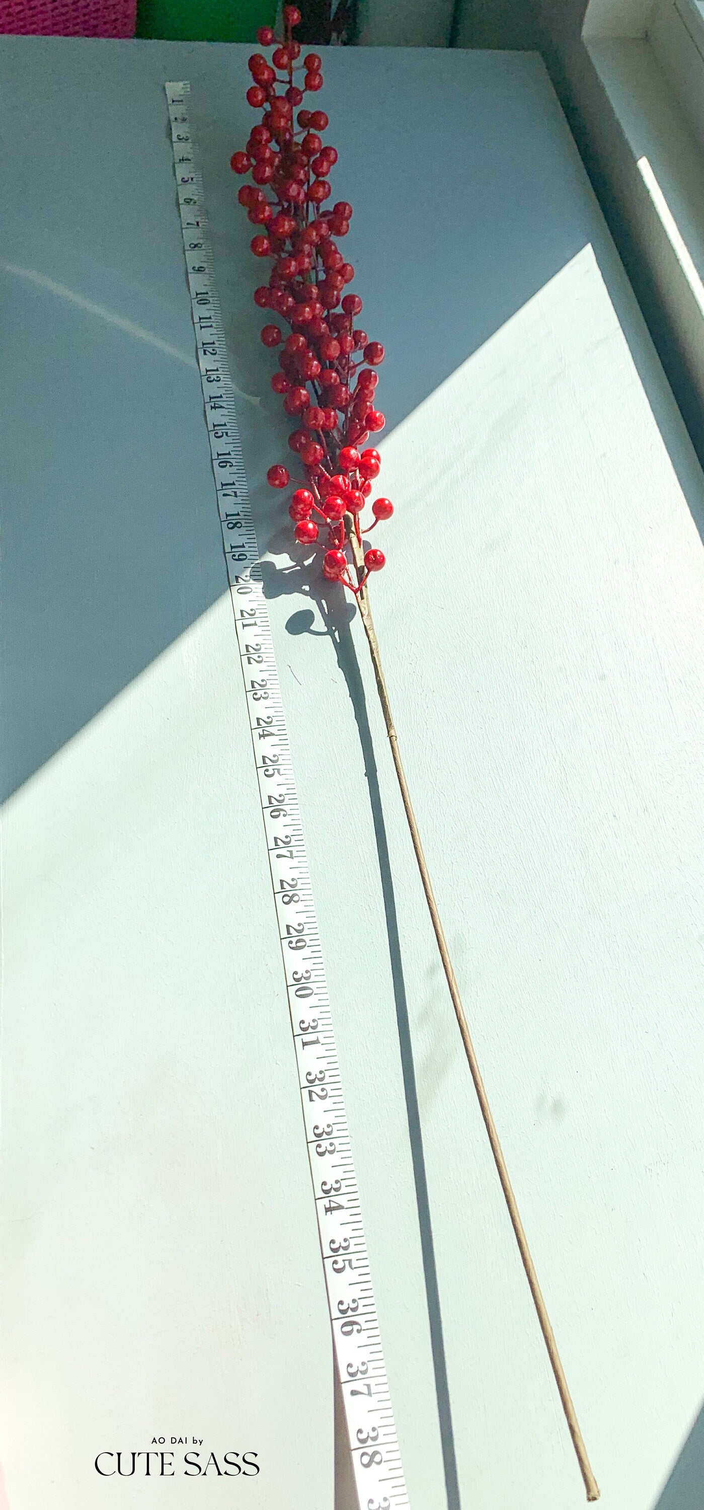 Red Berry Stem 40" Tall - Tet Decoration