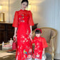 Mom and Daughter Red Pearls Ao Dai Set| Pre-made Traditional Vietnamese Ao Dai | Lunar New Year | Ao Dai for Girl, Mom|