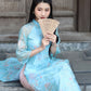 Tu Minh - Blue Ao Dai Set | Pre-made Traditional Vietnamese Ao Dai| Women Ao Dai with Pants | Lunar New Year| Ao Dai Truyen Thong|