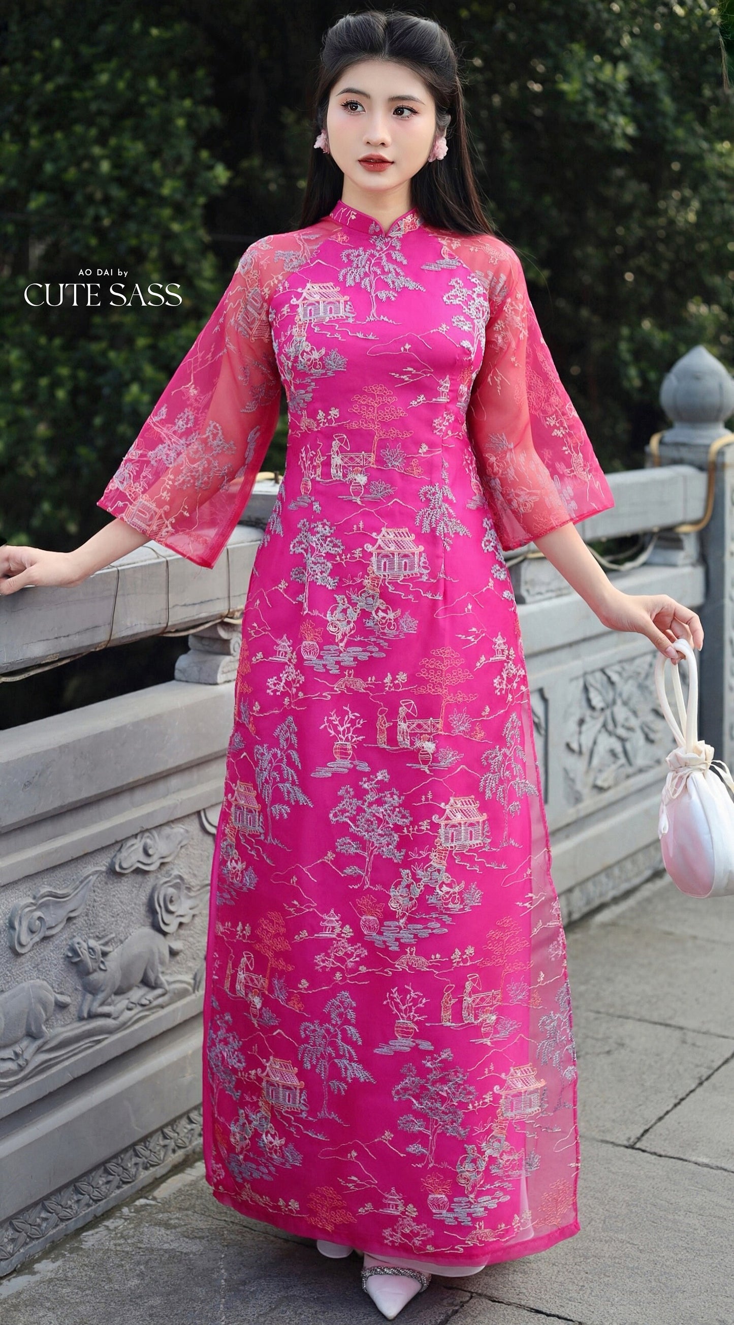 TRADITIONAL Tu Minh Ao Dai Set (5 COLORS) | Pre-made Traditional Vietnamese Ao Dai| Ao Dai with Pants | Lunar New Year| Ao Dai Truyen Thong|