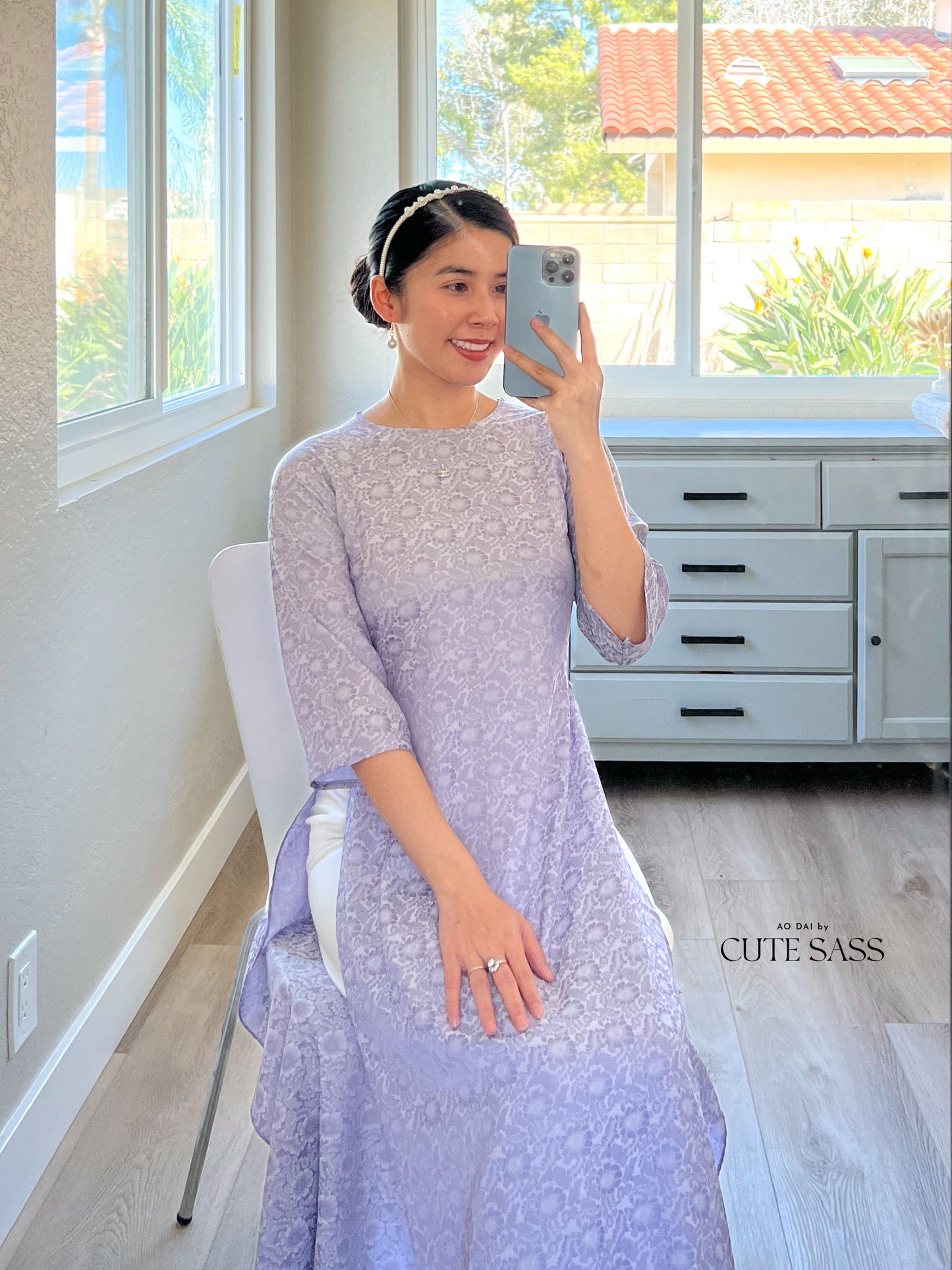 Shifted Purple Gam Ao Dai Top Only (NO PANTS) | Pre-made Vietnamese Ao Dai| Women Ao Dai | Lunar New Year| Ao Dai Truyen Thong